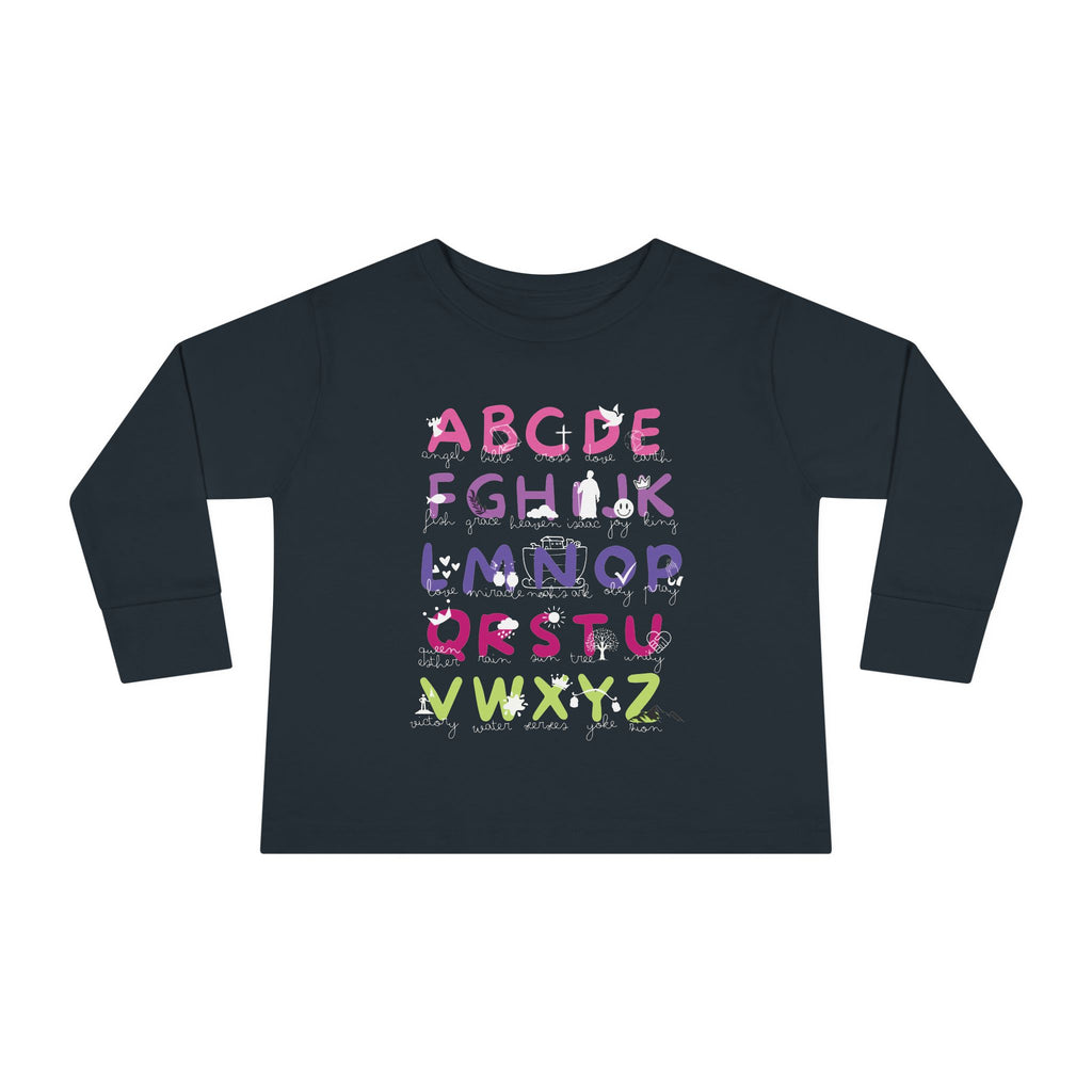 Toddler Long Sleeve Tee — Colorful Alphabet Learning Shirt