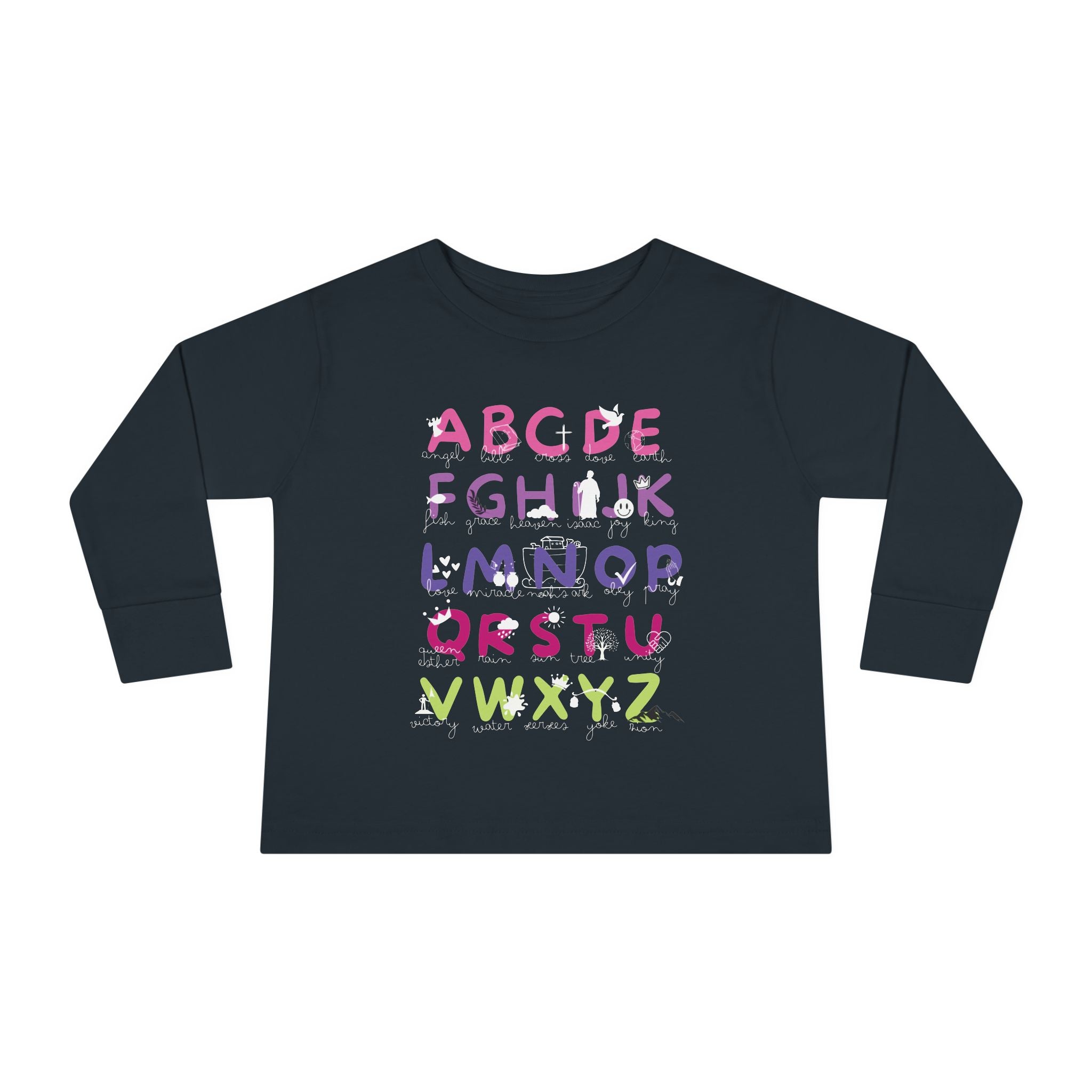 Toddler Long Sleeve Tee — Colorful Alphabet Learning Shirt
