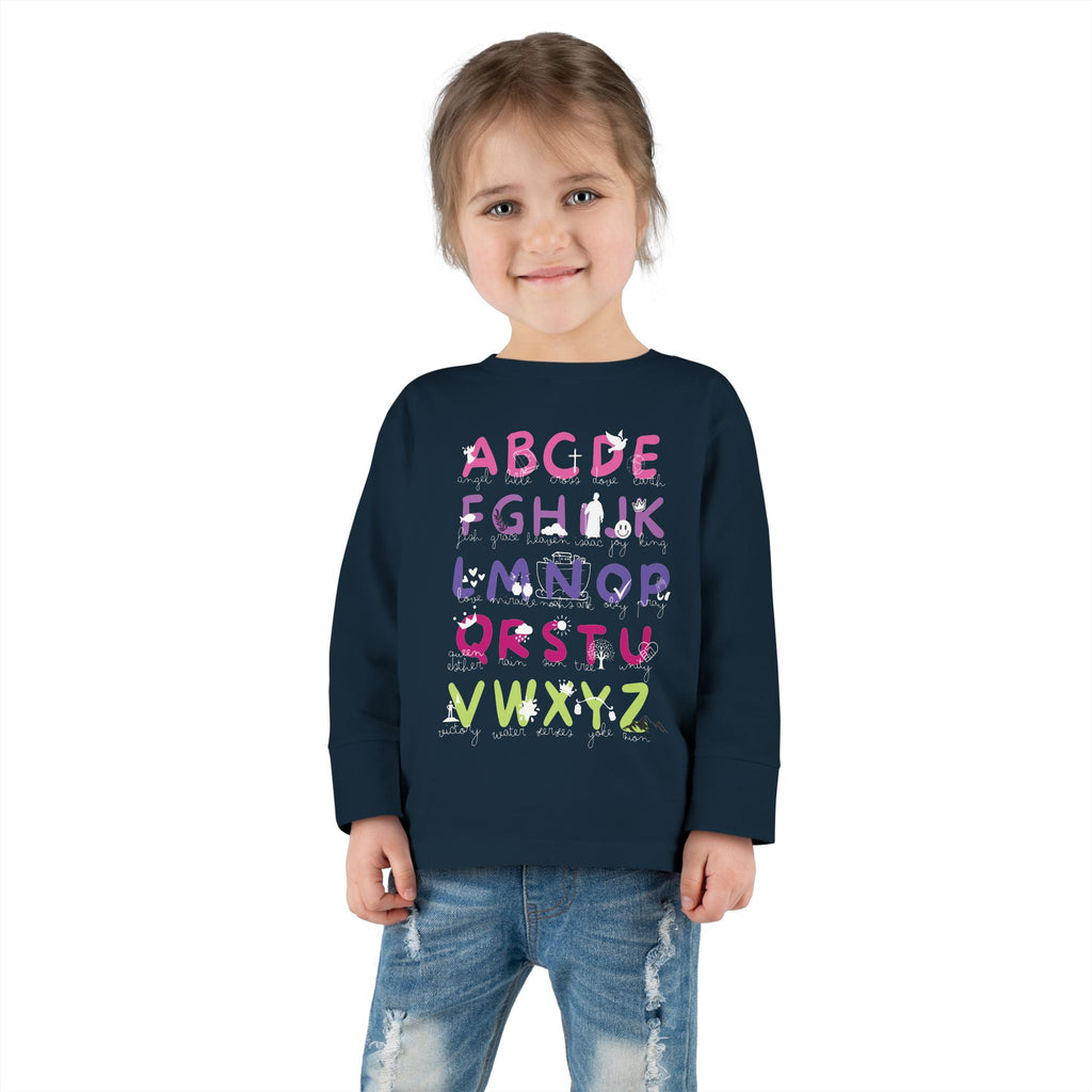 Toddler Long Sleeve Tee — Colorful Alphabet Learning Shirt